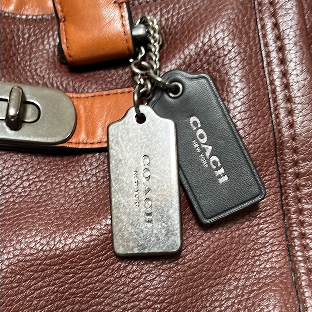 Coach Brown and Tan Satchel with Elegant Design - Picture 3 of 16